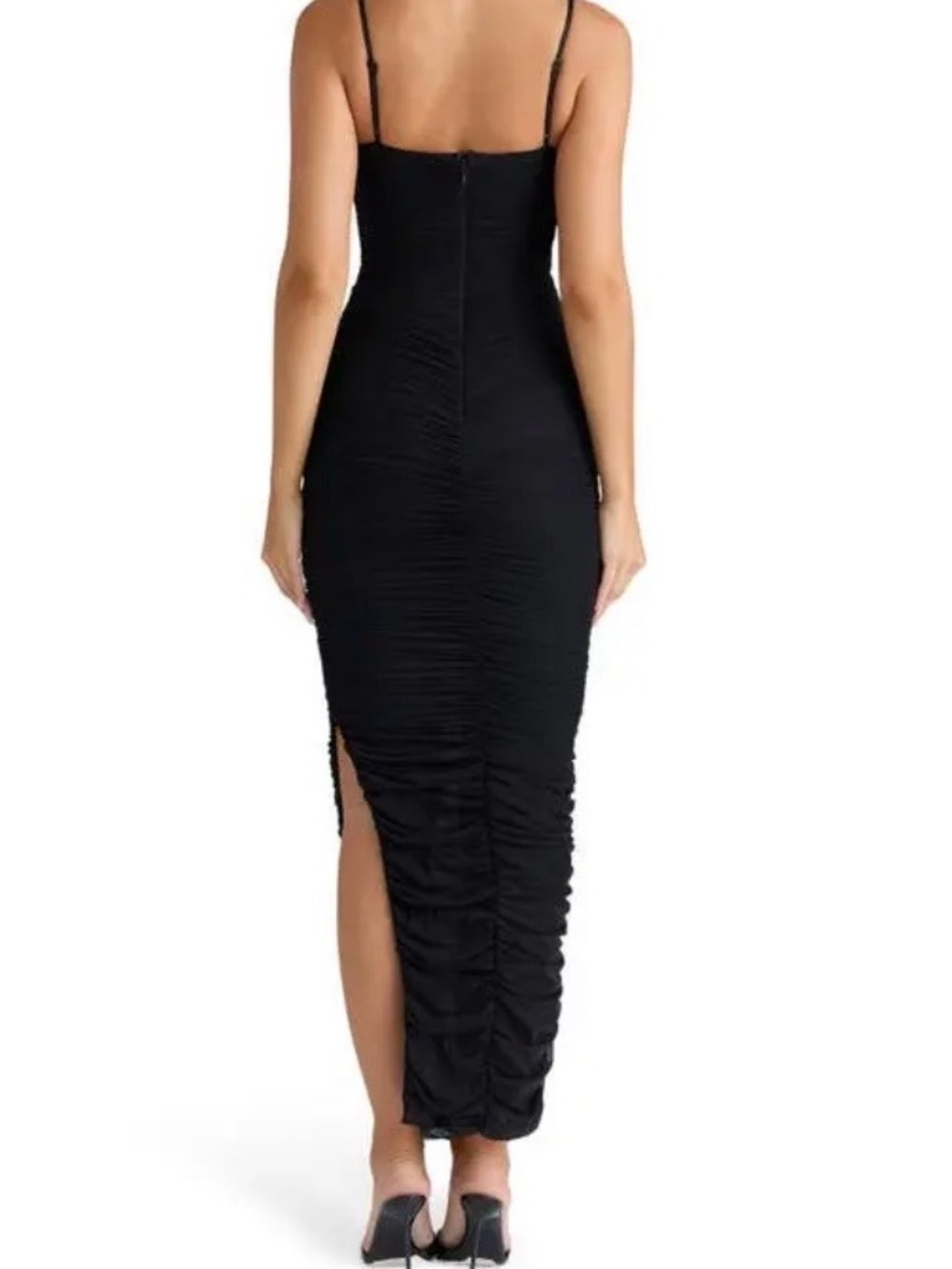 House of CB Black Mesh Ruched Dress - Picture 2 of 7
